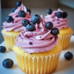 Lemon Cupcakes with Blueberry Buttercream Lemon Cupcakes with Blueberry Buttercream