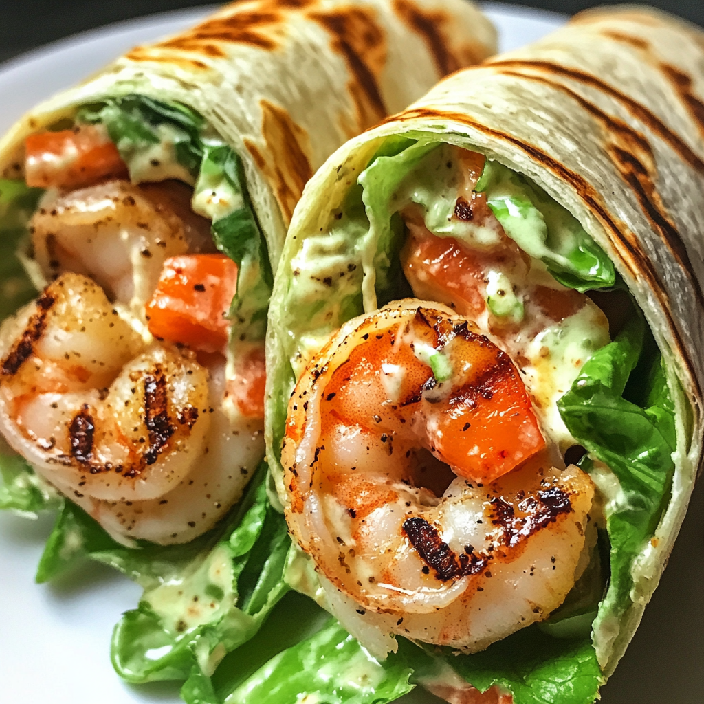 Grilled Shrimp Caesar Wraps