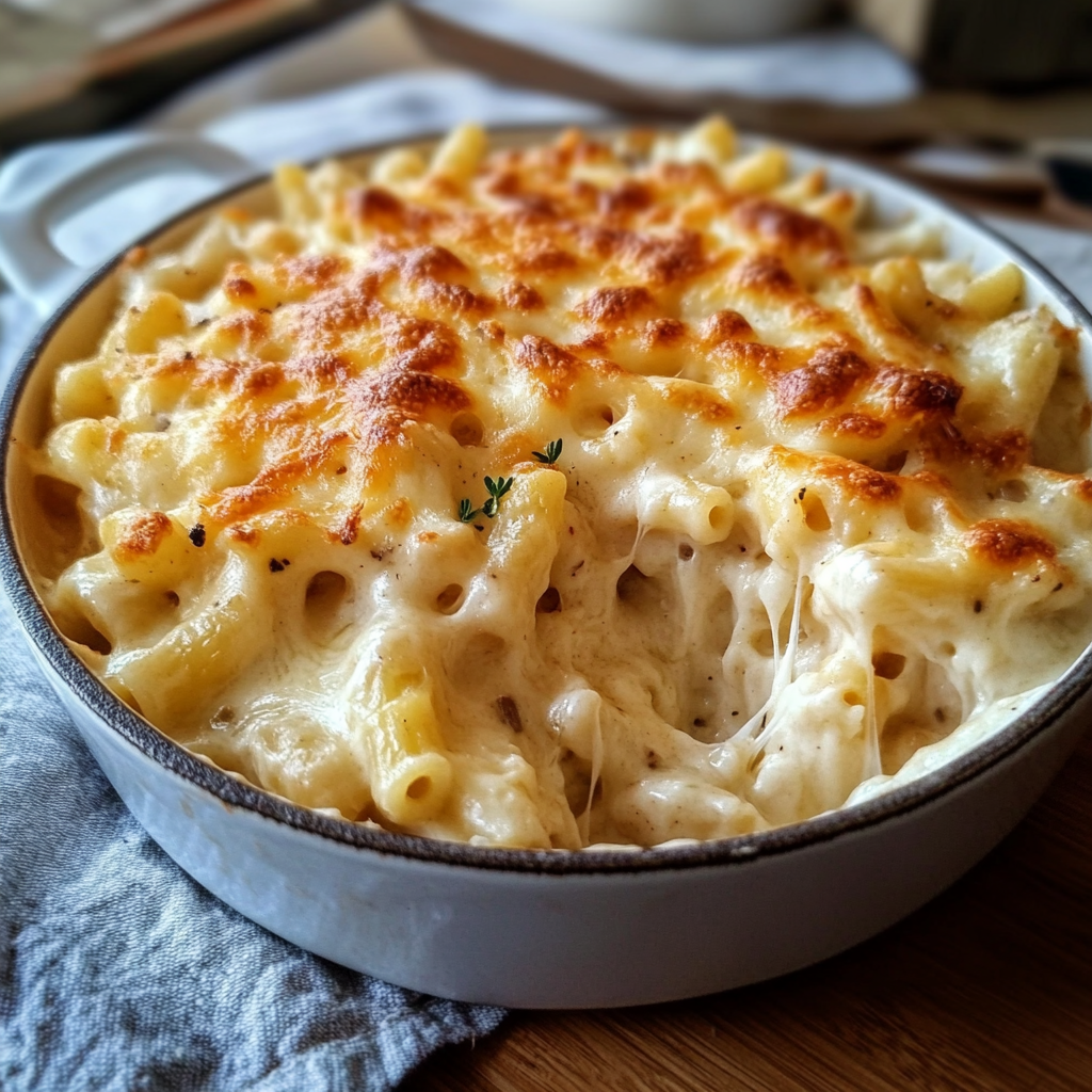 French Onion Chicken Macaroni Cheese | Creamy Comfort Bake Recipe