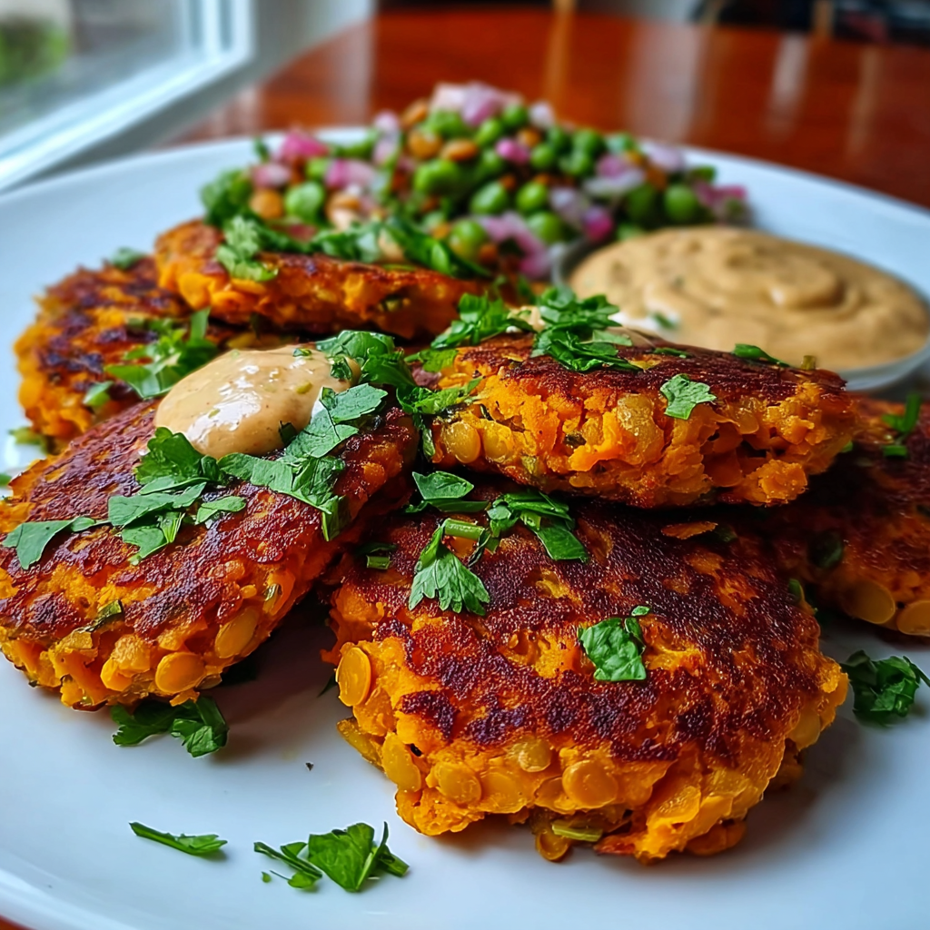Sweet Potato Patties with Red Lentils (Vegan, Healthy & Freezer-Friendly Recipe)