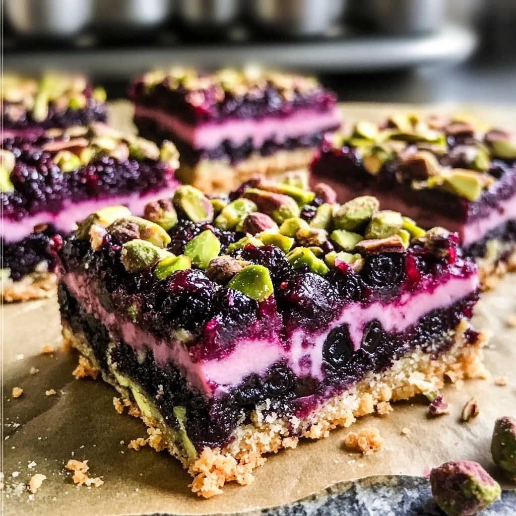 Blackberry Pistachio Dream Bars – Easy No-Bake Dessert with Cream Cheese & Berries