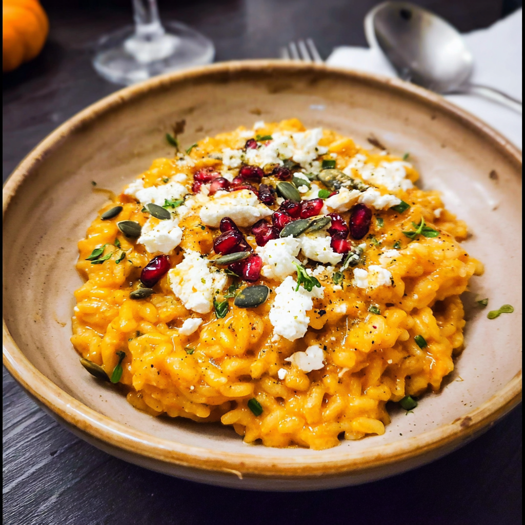 Pumpkin Goat Cheese Risotto | Creamy, Tangy Fall Comfort Recipe